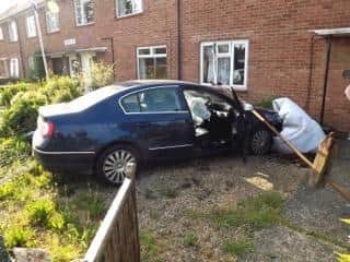 One of the vehicles involved in the crash. Picture: Bob Hind