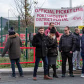 Royal Mail workers protesting outside Royal Mail Portsmouth Delivery Office, Hilsea, for pay, jobs and conditions on November 30. Picture: Habibur Rahman