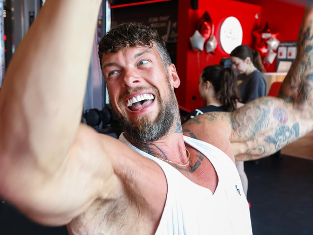 Jamie Christian held a workout and question and answer session at the official opening of Snap Fitness Fareham Picture: Chris  Moorhouse (220624-31)