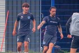 Alfie Stanley (far left) has been training with Pompey's first-team since graduating from the Academy. Picture: Habibur Rahman