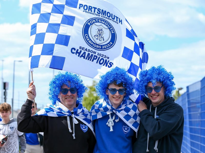 Pompey fans before the last home game of the season, Portsmouth v Wigan Athletic, at Fratton Park, Portsmouth.Picture: Chris Moorhouse