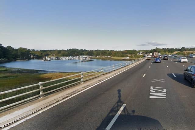 Work is being carried out on the M27 bridge