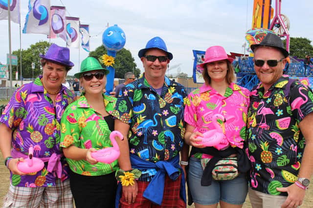 From left: Bex, Rhian, Simon, Karen, and Richard at the festival on Sunday.