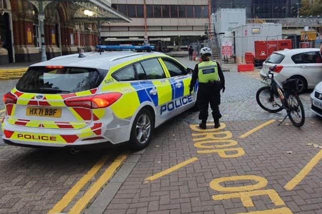 Police attended Portsmouth and Southsea station where a man was arrested. Pic Habibur Rahman