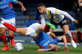 Marcus Browne in play-off action for Oxford against Pompey in July 2020     Picture: Warren Little/Getty Images