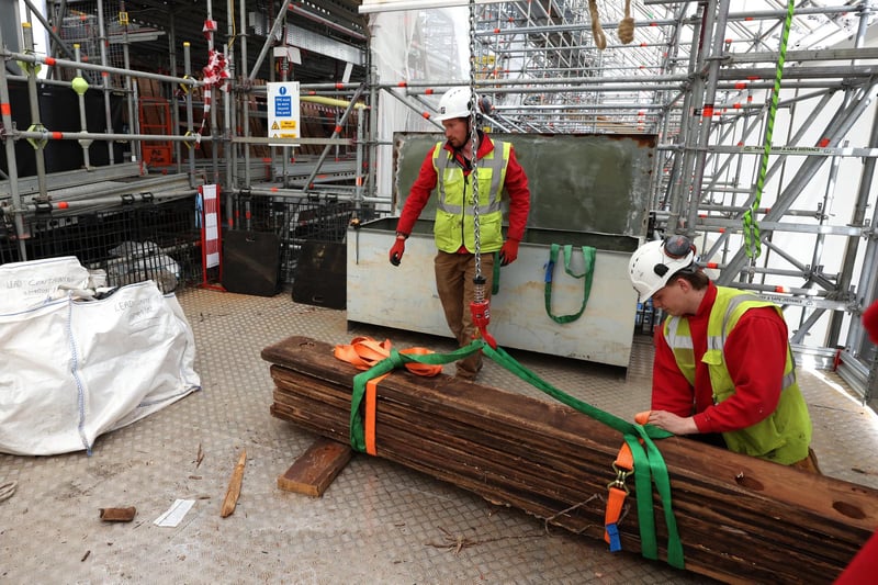 Behind the scenes photography of restoration work being carried out on HMS Victory
Picture: Sam Stephenson.