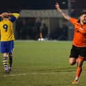 James Cowan celebrates scoring Portchester's second goal against Laverstock. Picture by Nathan Lipsham