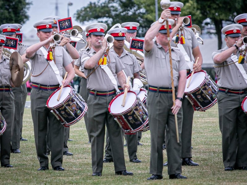 Royal Marines Band Service Beating Retreat Rehearsals on Whale Island, Portsmouth on Wednesday 3rd July 2024Picture: Habibur Rahman