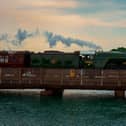 The Flying Scotsman entering Portsea Island yesterday