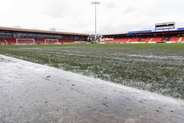 The Crewe game was called off at 2pm with the pitch looking like this.