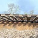 A 44-metre landslip which happened on the embankment to the northeast of Hook station in Hampshire on the line from London to Basingstoke. Photo credit should read: Network Rail/PA Wire