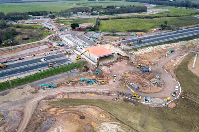 The M27 remains closed over the festive period as a new tunnel is positioned as part of a new junction.
Pictured - The M27 closed as works continue
Photos by Alex Shute