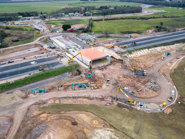 The M27 remains closed over the festive period as a new tunnel is positioned as part of a new junction.Pictured - The M27 closed as works continuePhotos by Alex Shute