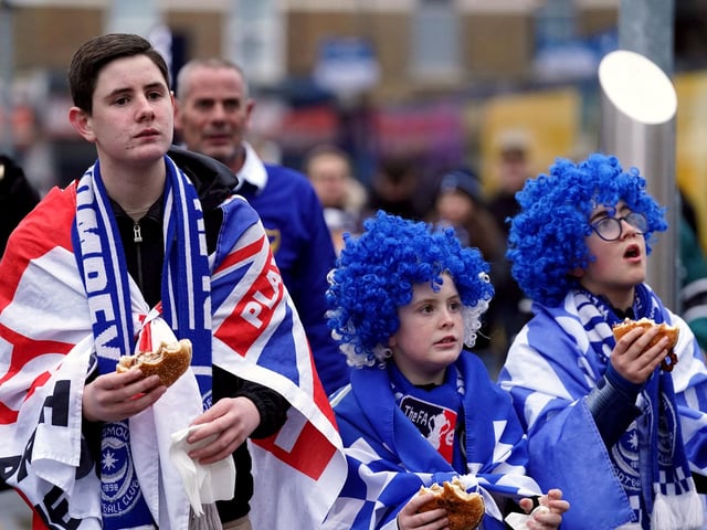 Pompey fans at the Tottenham Hotspur Stadium.