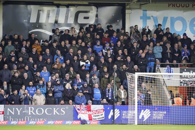 1,517 Pompey fans made the trip to Whaddon Road for the Blues' 2-1 defeat at Cheltenham
