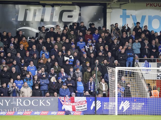 1,517 Pompey fans made the trip to Whaddon Road for the Blues' 2-1 defeat at Cheltenham