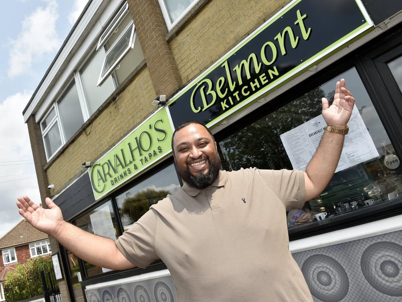 Adjacent to Carvalho's and run by the same owner was the Belmont Kitchen, which was also forced to shut until further notice following the blaze.  Pictured is: Owner of Belmont Kitchen andCarvalho's Naz Islam, 37.  Picture: Sarah Standing