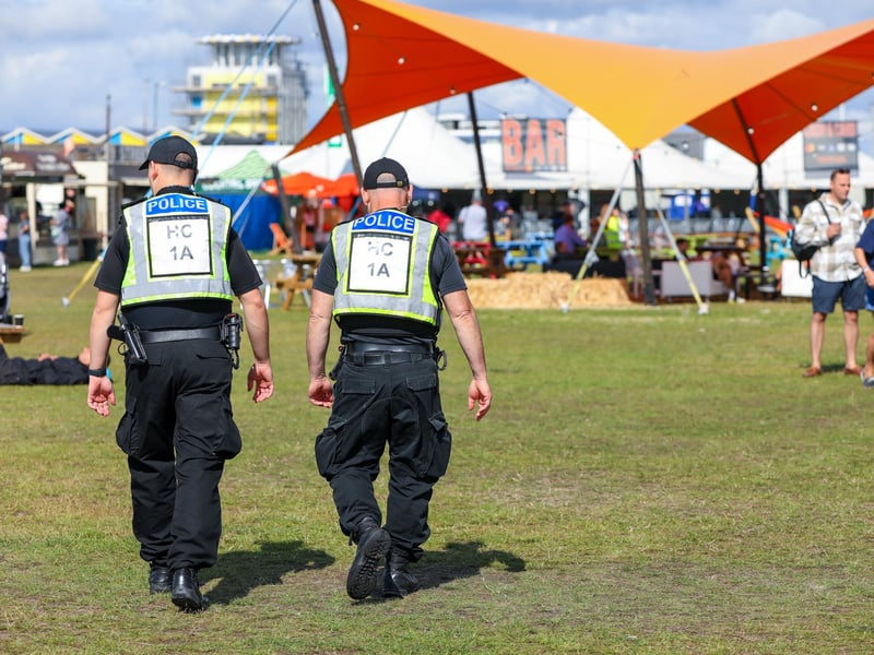 Police patrol at Victorious to keep everyone safe
Picture: Chris Moorhouse (jpns 270823-007)