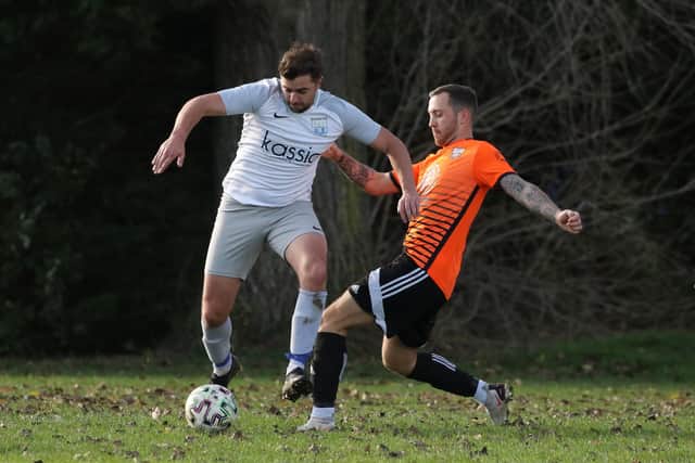 Watersedge (white) v Jubilee Reserves. Picture: Kevin Shipp