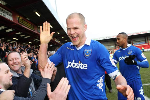 Johnn Ertl celebrates at Crewe