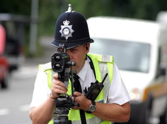 A mobile speed camera unit.