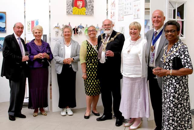From left to right: Mr David Hammond and Mrs Krysia Butwilowska, Chair of Governors, Mrs Jane Prescott, Headmistress, Deputy Mayoress of Gosport Mrs Pepper, Lord Mayor of Portsmouth Councillor Hugh Mason, the Mayoress of Fareham, Mrs Ford, The Mayor of Fareham, Councillor Michael Ford and Lady Mayoress of Portsmouth Marie Costa