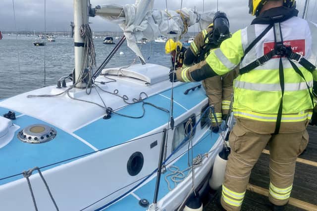 Hillhead Coastguard Rescue Team helped five people after a 'possible engine fire' near Lee-on-the-Solent Picture: Hillhead Coastguard Rescue Team
