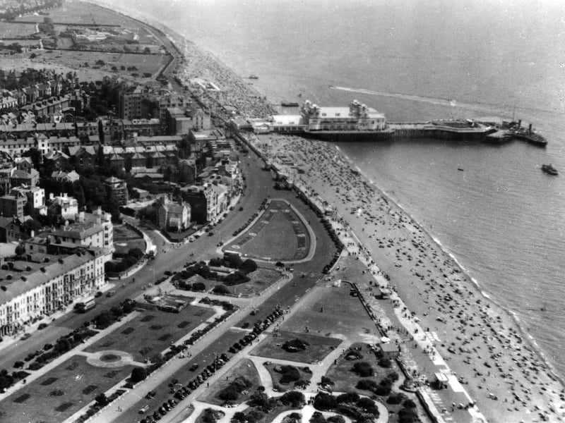 Crowded beaches either side of South Parade Pier, Southsea. Picture: Paul Costen collection
