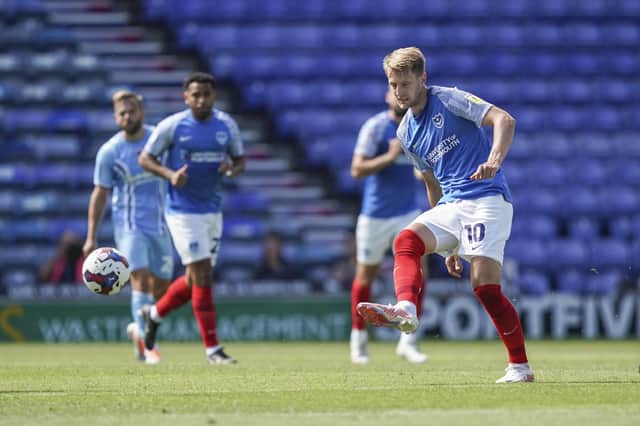Joe Pigott in action against Coventry today