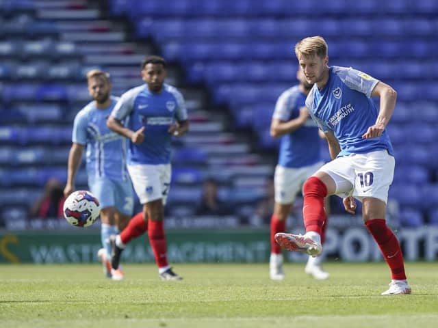 Joe Pigott in action against Coventry today