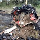 The aircraft's engine after the crash Picture via the AAIB