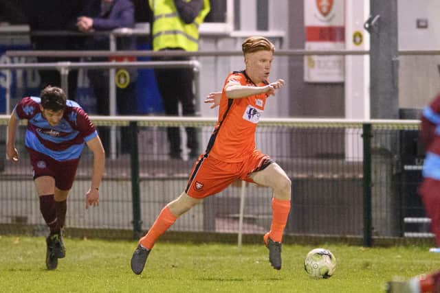 Oscar Johnston on the attack for Portchester against Hamworthy. Picture: Keith Woodland