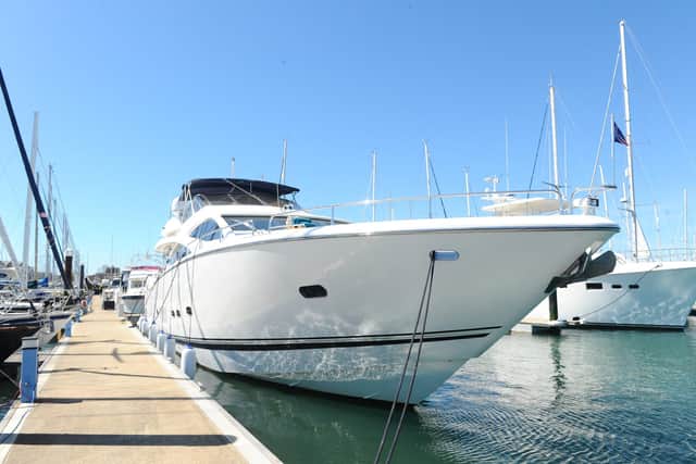 £1m superyacht Chess in Gosport Marina
Picture: Sarah Standing (230421-7257)