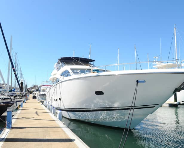 £1m superyacht Chess in Gosport Marina
Picture: Sarah Standing (230421-7257)