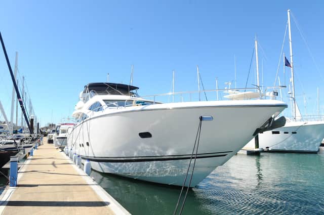 £1m superyacht Chess in Gosport Marina
Picture: Sarah Standing (230421-7257)