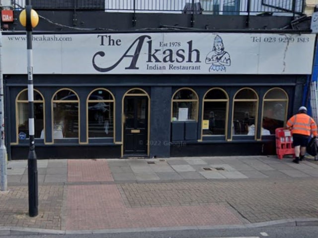 Indian restaurant The Akash was rated four-out-of-five food hygiene rating. The eatery, at 99-101 Albert Road, Southsea was given the score after assessment on December 5.