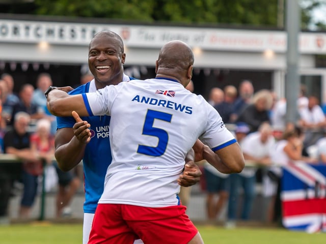 All smiles as Yakubu is blocked by Marvin Andrews.