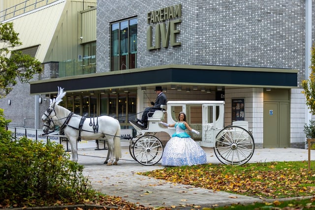 Cinderella was on hand to promote the upcoming Christmas panto of 'Cinderella' being held at Fareham Live this December.
Pictured - Cinderella was on hand with her horses and coach.
Photos by Alex Shute