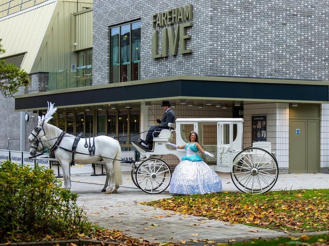 Cinderella was on hand to promote the upcoming Christmas panto of 'Cinderella' being held at Fareham Live this December.Pictured - Cinderella was on hand with her horses and coach.Photos by Alex Shute