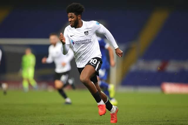 Ellis Harrison's Pompey first-team route is being blocked by close friend John Marquis. Picture: Nigel Keene/ProSportsImages
