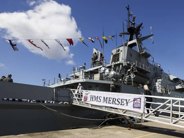 An “underwater spoiler” has been installed on HMS Mersey to make her faster.