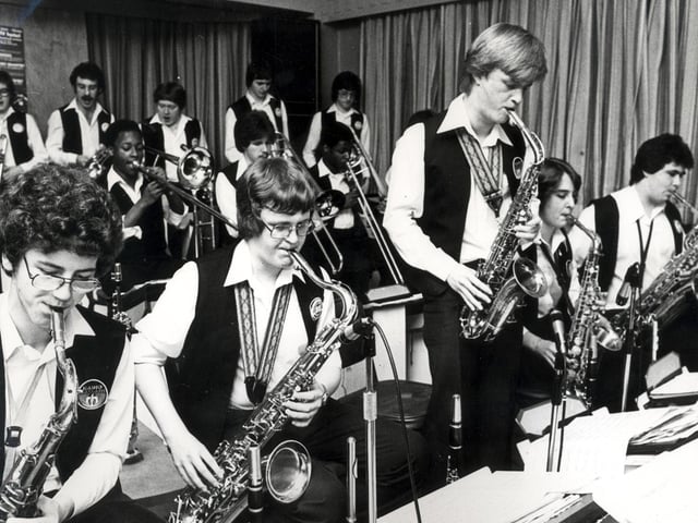 Members of the Doncaster Youth Jazz orchestra played at the King George IV pub, Infirmary Road, Sheffield, in 1981