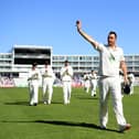 Kyle Abbott walks off after taking nine wickets during the first innings of Hampshire's Championship win against Somerset in September 2019. He was to take eight more in the second innings. Photo by Alex Davidson/Getty Images.