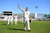 Kyle Abbott walks off after taking nine wickets during the first innings of Hampshire's Championship win against Somerset in September 2019. He was to take eight more in the second innings. Photo by Alex Davidson/Getty Images.