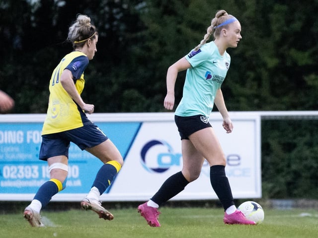 Portsmouth (light blue) v Moneyfields. Picture by Alex Shute