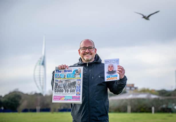 We Love The News campaign

Pictured: Gethin Jones with a copy of The News in Southsea, Portsmouth on 6 April 2021.

Picture: Habibur Rahman