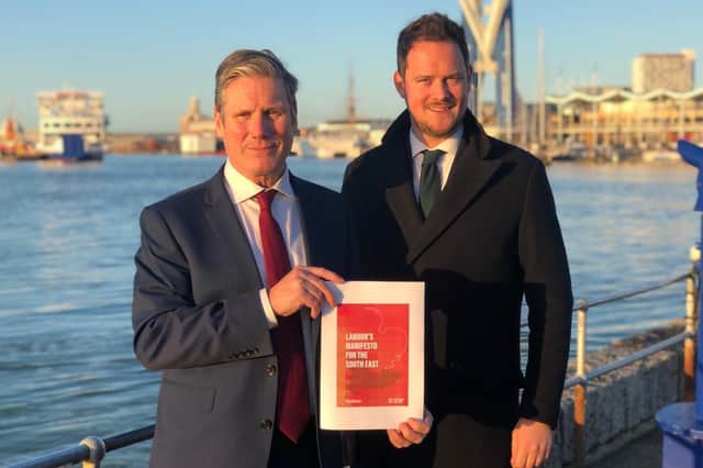Sir Keir Starmer, Labour leadership contender, left, will visit Portsmouth next week. He is pictured with Portsmouth South MP Stephen Morgan.