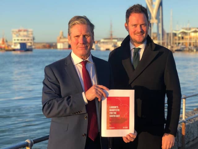 Sir Keir Starmer, Labour leadership contender, left, will visit Portsmouth next week. He is pictured with Portsmouth South MP Stephen Morgan.