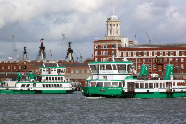 'Spirit of Portsmouth' and 'Harbour Spirit' together in Portsmouth Harbour.