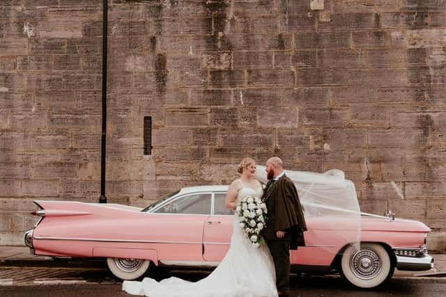 Stephanie and Adam Bygrave-White, from Fratton, were married at the Square Tower, in Old Portsmouth on August 22, 2022. Picture: Carla Mortimer Photography.